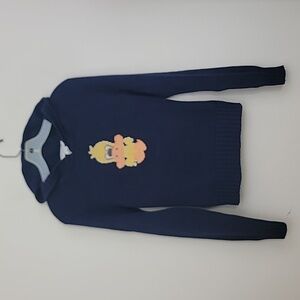 Aeropostale Blue Cotton Knit Yellow Duck Hoodie Slim Fit Juniors M